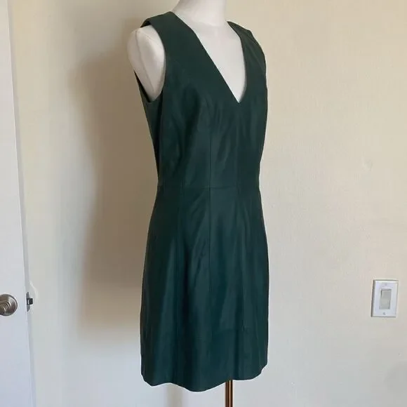 Bod & Christensen Dark Forest Green Leather Anya Mini Dress Size 6 -  conticontadores.com.br